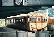 金屋口駅に停車中のキハ58（1992年8月）