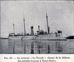 三等巡洋艦「トルード」。 1900 トン台の小型巡洋艦ながら艦隊の偵察任務から通商破壊戦まで行える実力を持っていた。