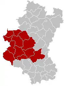 Location of the arrondissement in Luxembourg