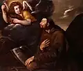 「フランチェスコと天使」（画:パスクアーレ・オッティーノ（英語版）、1620年代）
