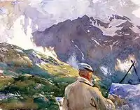 ジョン・シンガー・サージェント 1909年 『シンプロン山を描く画家』 フォッグ美術館 ケンブリッジ(マサチューセッツ州)