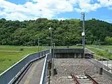 線路終端部の車止め