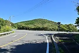 朝日峠の表筑波スカイラインとフルーツラインの合流点（茨城県石岡市）