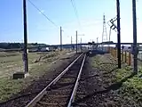 現ホーム(右)と旧ホーム跡(左)