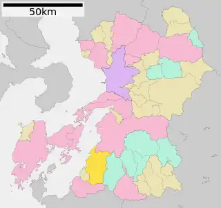 芦北町位置図