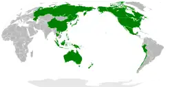 APEC参加国・地域(緑色)