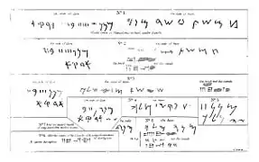 1856年にスケッチされた碑文。ライオン型分銅1-8に刻まれていたもの。