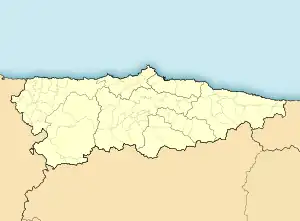 Oviedoの位置(アストゥリアス州内)
