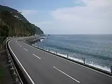 コースの一部である熱海ビーチライン