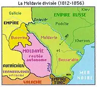 1812年のブカレスト条約により、プルト川以東のモルダヴィア公国領とオスマン領がロシアに併合された。さらに1829年のアドリアノープル条約でドナウ河口がロシア領となった。