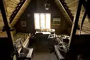 寝室として使われている屋根裏の例(アイスランド)