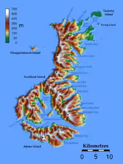 オークランド島地図