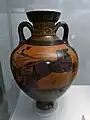 馬車を描いた黒絵式の陶器 壺（紀元前520年頃）