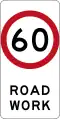 (R4-212) 道路工事につき60km/h規制（ニューサウスウェールズ州）