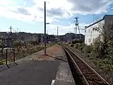 ホームから桑野方面を望む（2019年1月）