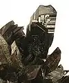 マンガン斧石（Axinite-（Mn））、4まで鋭く湾曲した結晶&nbsp;CM。ロシア、ダルネゴルスクのWest Bor Pit