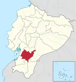 エクアドル国内のアスアイ県の位置