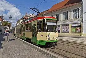 ブランデンブルク市電の主力車両・KTNF6（2013年撮影）