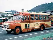 1964年式BXD30川崎航空機ボディ東海バス「伊豆の踊子号」、現在はイベント用