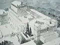 バールベックの復元図(2世紀 - 3世紀頃、レバノン)