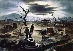 スタンディッシュ・バッカス画『秋、広島の庭』(1946年)