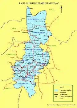 バドゥッラ県の行政区域