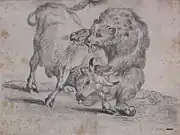牛を襲う熊