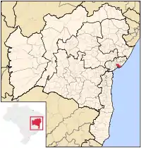 サルヴァドール市の位置(バイーア州)の位置図