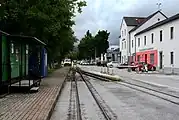 Weiz駅(ファイシュトリッツタール鉄道のホーム)(2014年撮影)