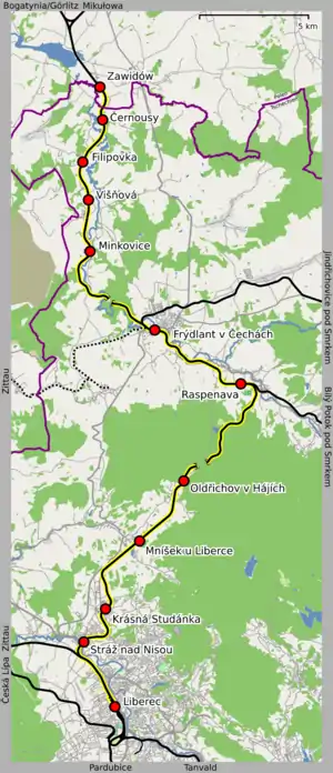 037号線 (チェコ)の路線図