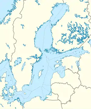 タリンの位置(バルト海内)