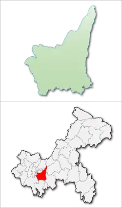 重慶市中の巴南区の位置