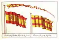 カルロス3世の制定した軍艦旗（左）と商船旗（右）