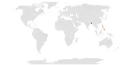 BangladeshとPhilippinesの位置を示した地図