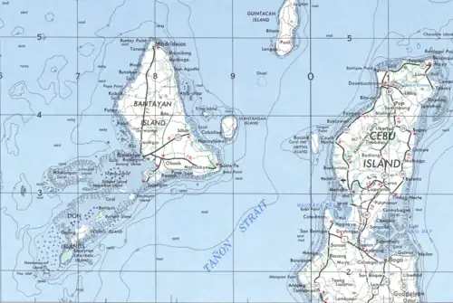 バンタヤン島の位置(バンタヤン島内)