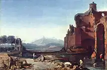 「アウレリアヌス城壁のある風景画」(1625/1635)マウリッツハイス美術館蔵