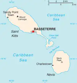 バセテール(Basseterre)の位置の位置図