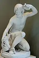 「犬といる水浴びする少年」(1833)ルーブル美術館蔵