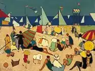 海辺の海水浴客 (1915)