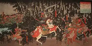 「義仲粟津ヶ原ニ戦死之図」