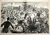 "The War for the Union, 1862 - A Bayonet Charge "／1862年。木版画、挿絵。