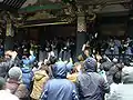 節分祭での豆まき