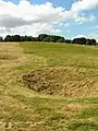 ニューファンドランド公園内に残る砲弾爆発の跡