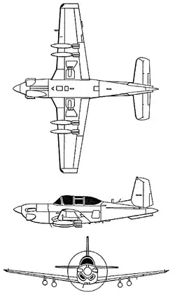 三面図(T-34C)