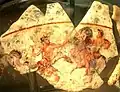 闘争を描いたバグラーム出土の壺の断片