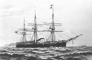 A・K・ベーグロフ画「1 等巡洋艦『エジンブールクスキー公』」。