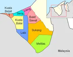 ブライト地区におけるスカン郡の位置図の■橙色の部分がスカン郡