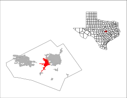ベル郡内の位置の位置図