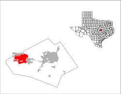 ベル郡内の位置の位置図