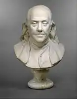 ジャン＝アントワーヌ・ウードン作『ベンジャミン・フランクリン胸像』1778年。メトロポリタン美術館（米国）所蔵